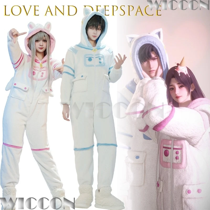 

Game Love and Deepspace Cosplay Space Dreamer Pajamas Jumpsuit Nightgown Blue Pink Nighty Women Men Autumn Winter Festival Suit