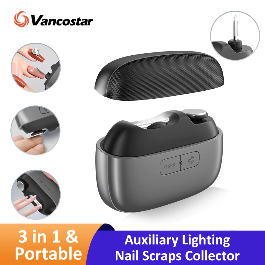 3in1 Electric Nail Trimmer Auto Polisher File Sander LED Light Clipping Storage Nail Care Portable Electric Nail Clipper