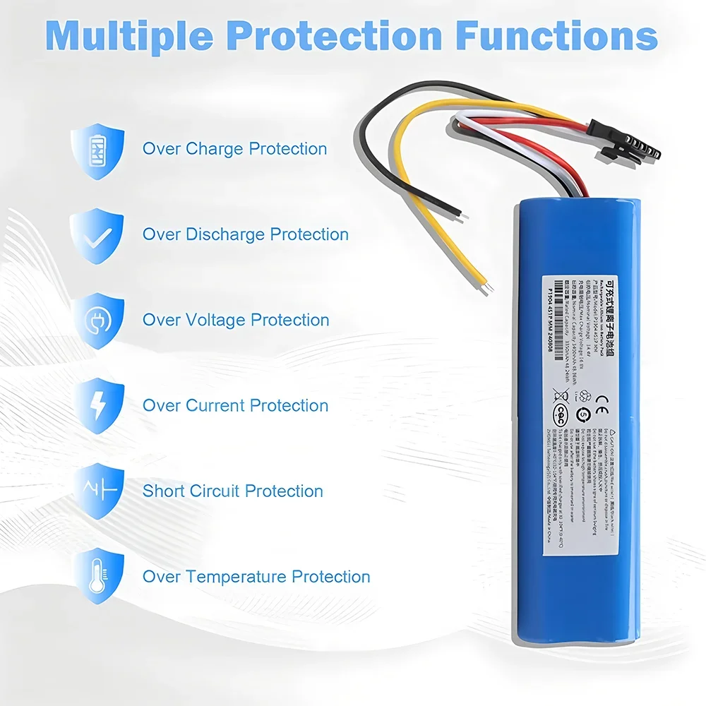 ل CECOTEC CONGA 3090 14.4 V 12800 mAh 3091 3092 2090 1690 1890 جهاز آلي لتنظيف الأتربة بطارية حزمة استبدال الملحقات