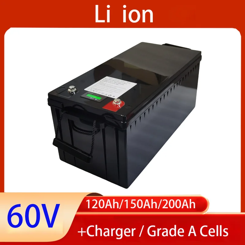 

waterproof 60V 150Ah lithium battery 60V 150AH li ion battery With BMS for 6000W scooter AGV demo Go Cart bike +10A charger
