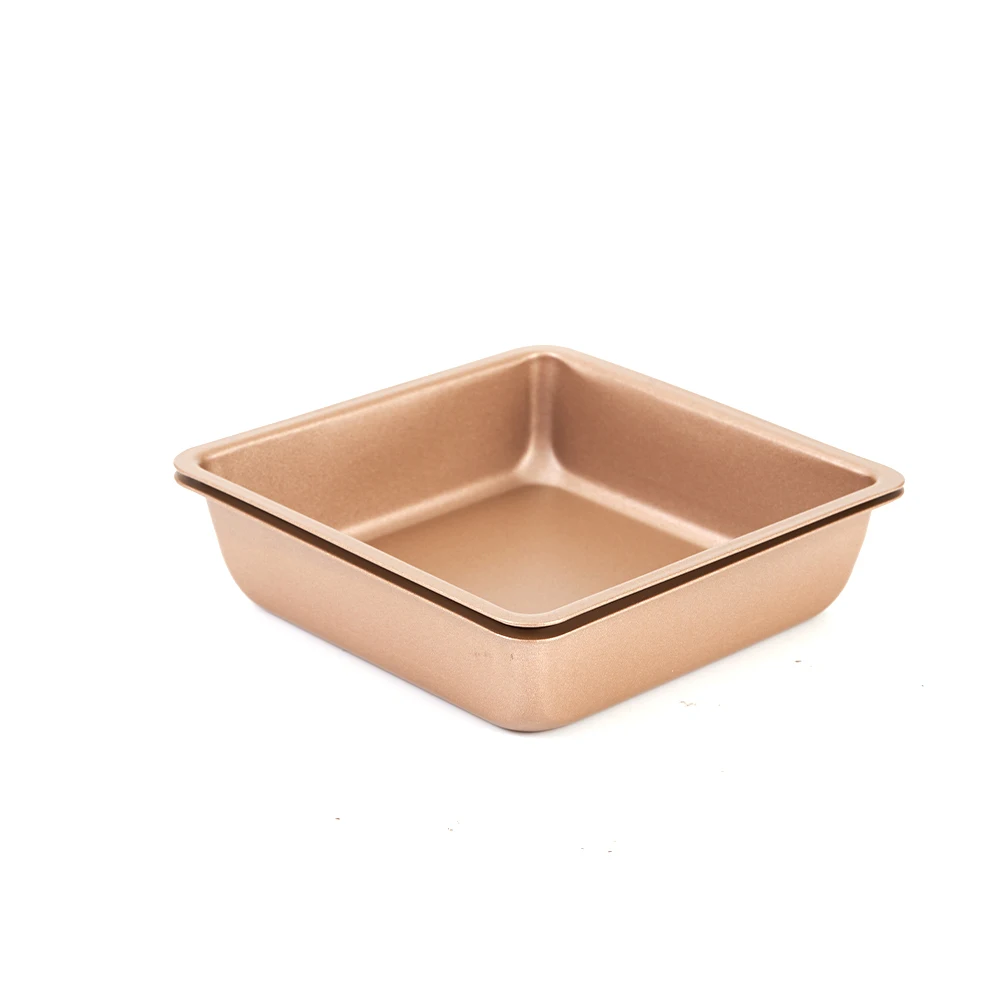 2PCS 4 Inch Carbon Steel Baking Pans DIY Square Cake Moulds Premium Non-Stick Bakeware Set Kitchen Tools Baking Mold