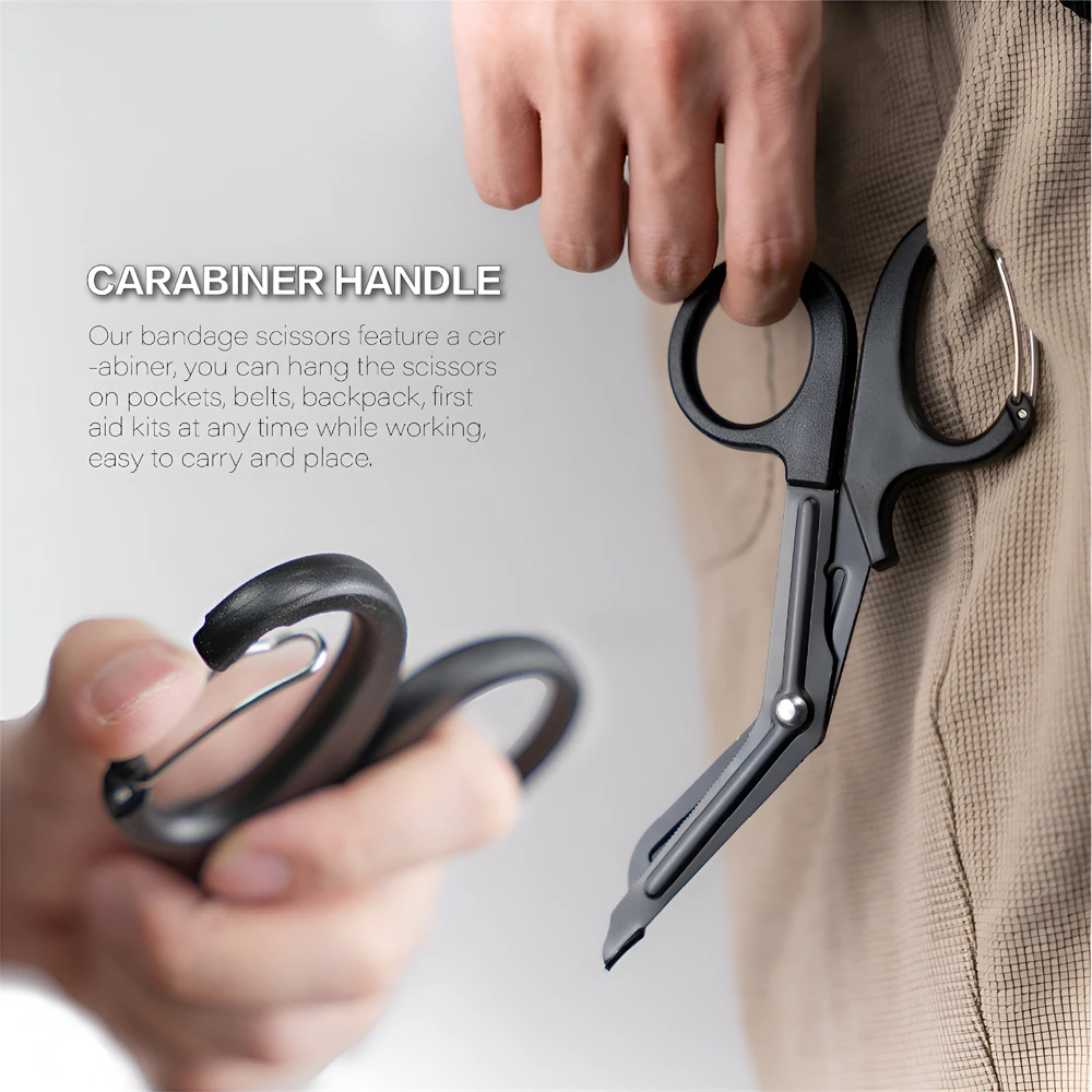 1/5/10PCS Emergency Medical Scissors Trauma Shears with Carabiner15/18.5cm Bandage Shears and Military Bandage Scissors Tools