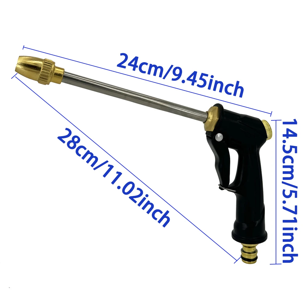 High Pressure Washer Gun Car Wash Tools Long pole anti slip handle Rubber Coating Hand Garden Irrigation Nozzle﻿