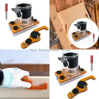 57QF Mortising Jig for 65mm Trimming Machine,2 In 1 Slotting Bracket Invisible Fasteners Punch Locators Linears Track Woodwork