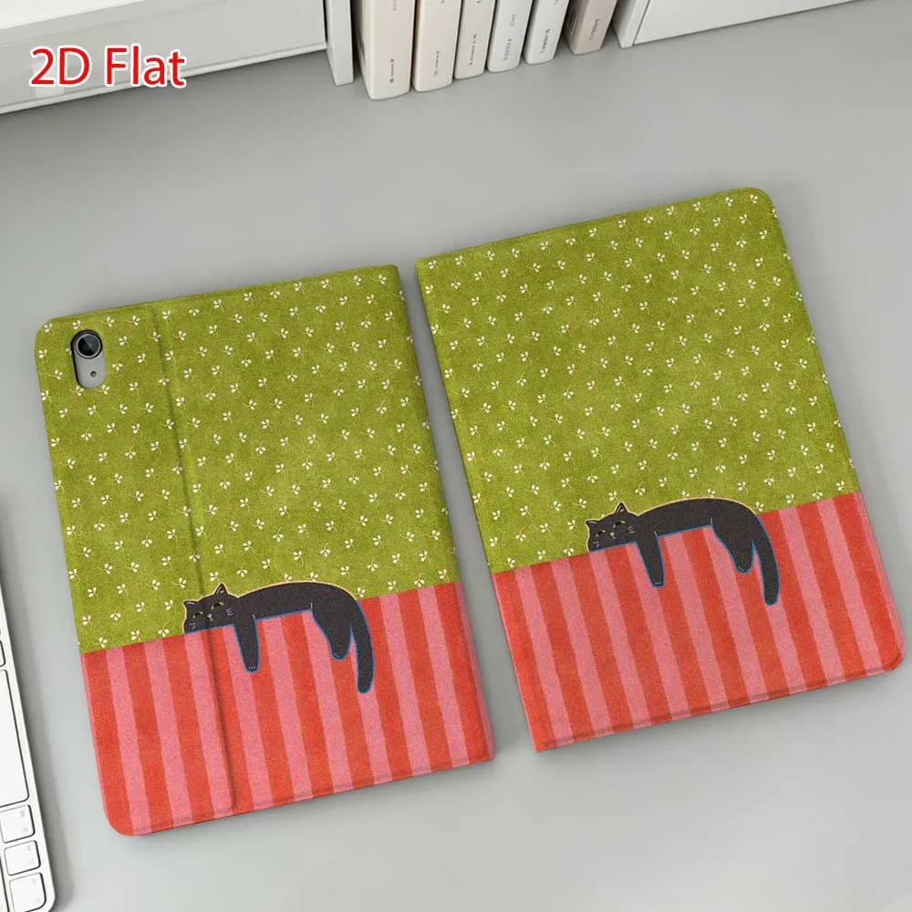 Cat stripe pattern Soft For Apple iPad Pro Mini A16 A17 A14 4 5 6 7 6th 12th 9Gen 12.9 11 13 M4 inch Tablet Case