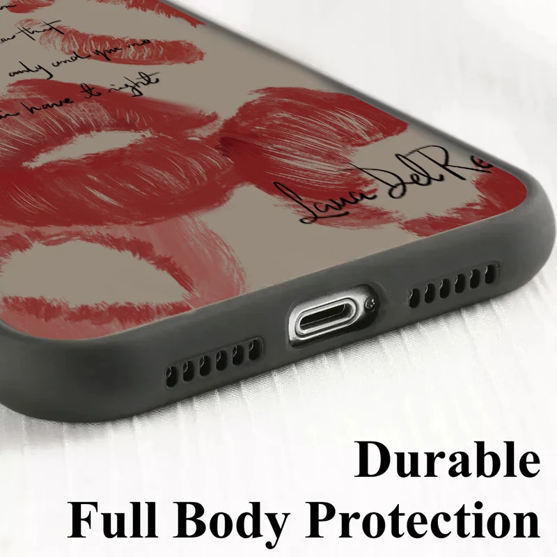 Sexy Girl Red Lips Hard Matte Case for iPhone 14 15 Pro Max Cases iPhon 13 11 12 Pro XR X XS Max 7 8 Plus SE2 Soft Bumper Cover