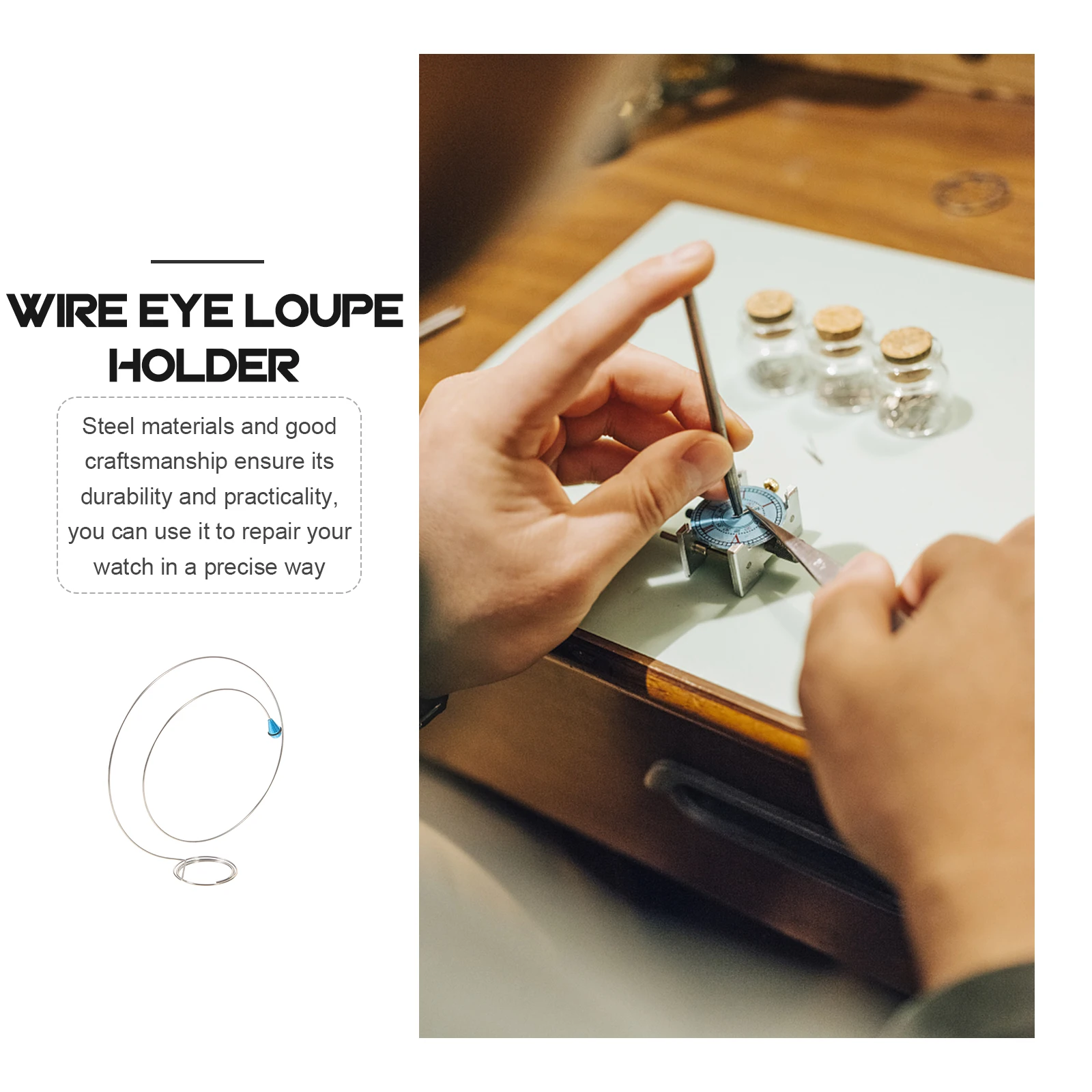 

2Pcs Adjustable Magnifier Holder Wire Loupe Holder Watch Repair Accessories Portable Glass Holder