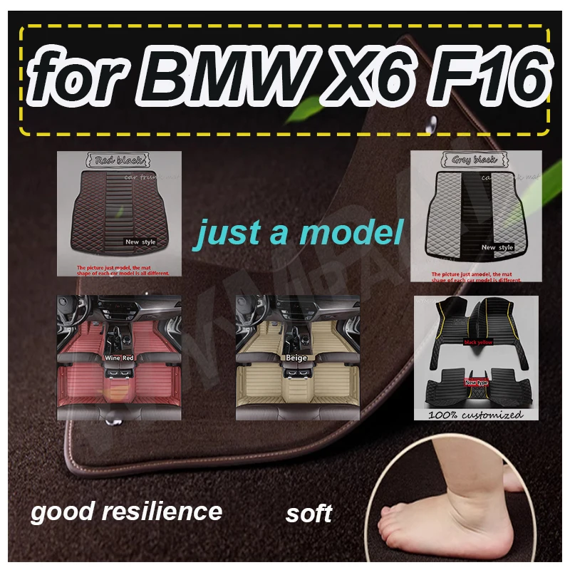 

LUXURY Car floor mats for BMW X6 F16 2015 2016 2017 2018 2019 Custom auto foot Pads automobile carpet cover interior accessories