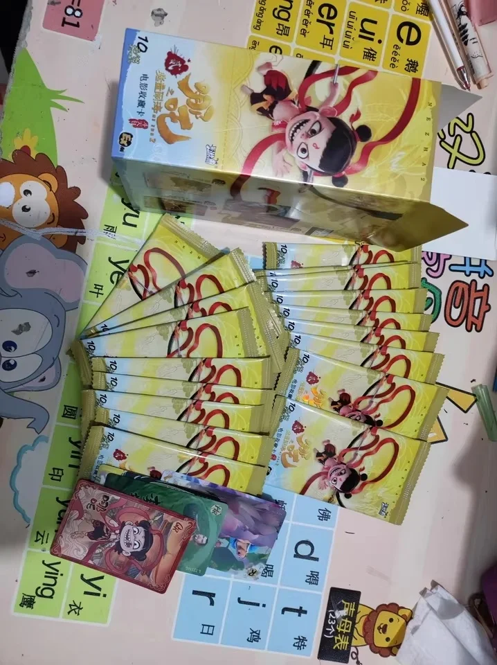In Stock  Kayou Nezha 2 Cards Devil Boy Conquers The Dragon King Gilded Light Sha Dow Ex Version Anime Movie Collection Cards