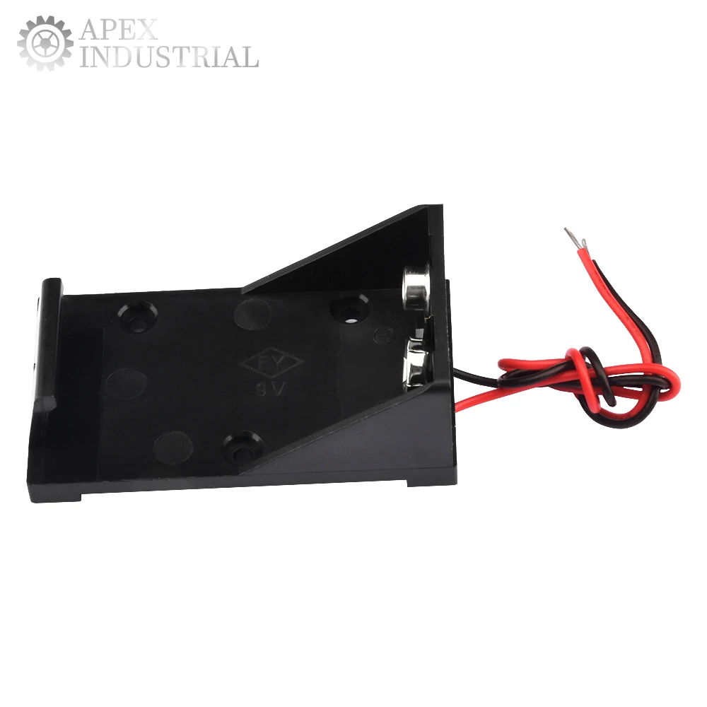 9V Battery Holder with Wire Leads Clip Connector Case Box for DIY Electronics Projects, Power Supply, Portable Devices
