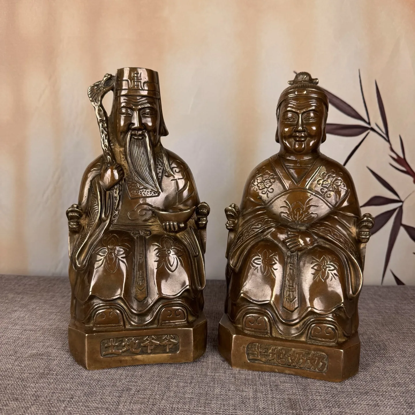 Old Brass Grandpa Land Grandma Land One side immortal Wenfang screen Amass wealth Town house Exorcism