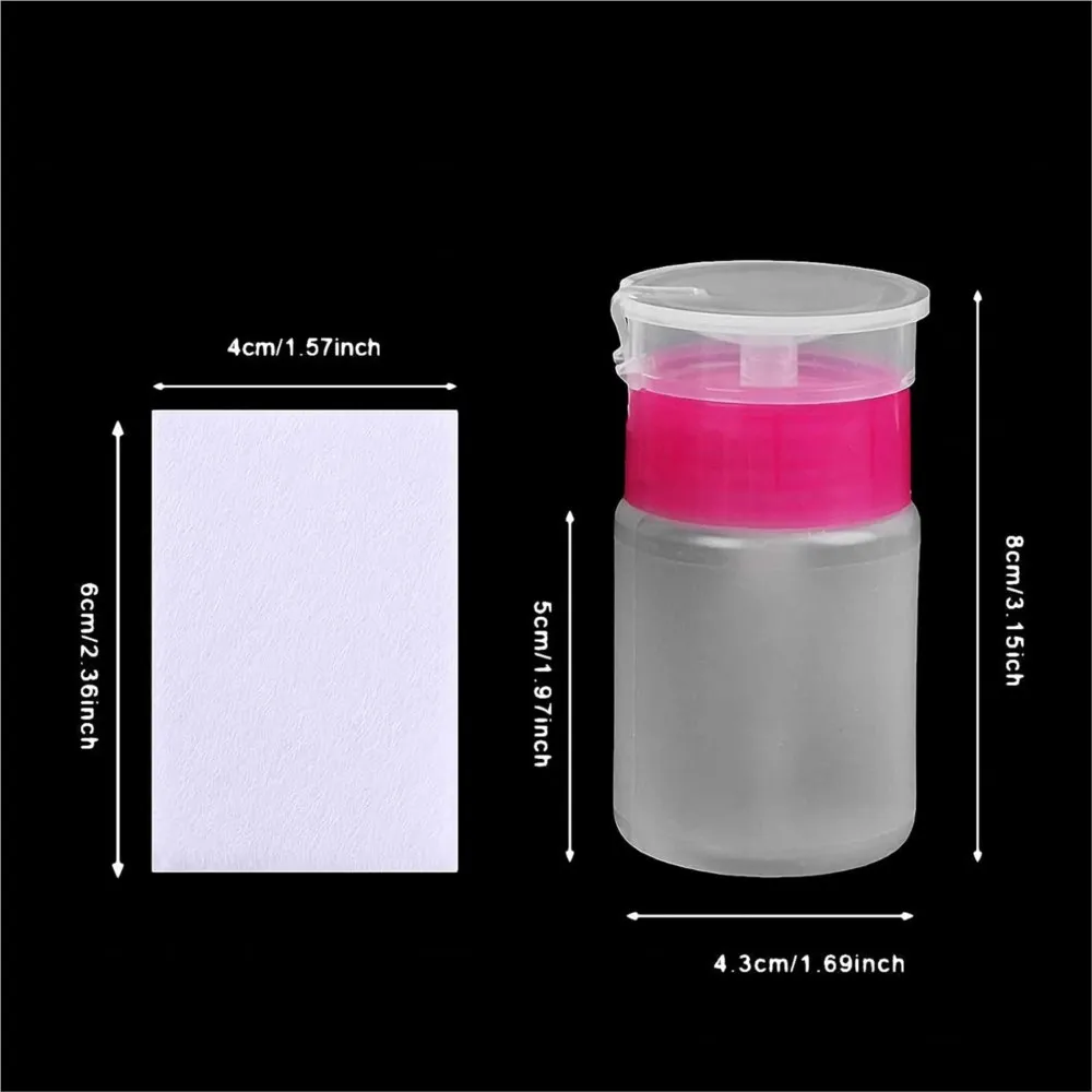 1000Pcs 100% Nail Cotton Pads & 1*Pull-Down Pump Dispenser Bottle Lint Free Non-Woven Nail Gel Polish Remover Wipes Supplies F5% view 5