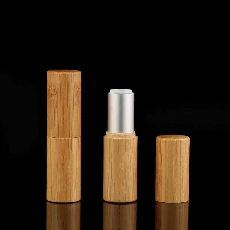 10/30/50/100pcs 5g Lipgloss Tube Bamboo Mouth Wax Tubes Wood Cosmetics Lipstick Packaging
