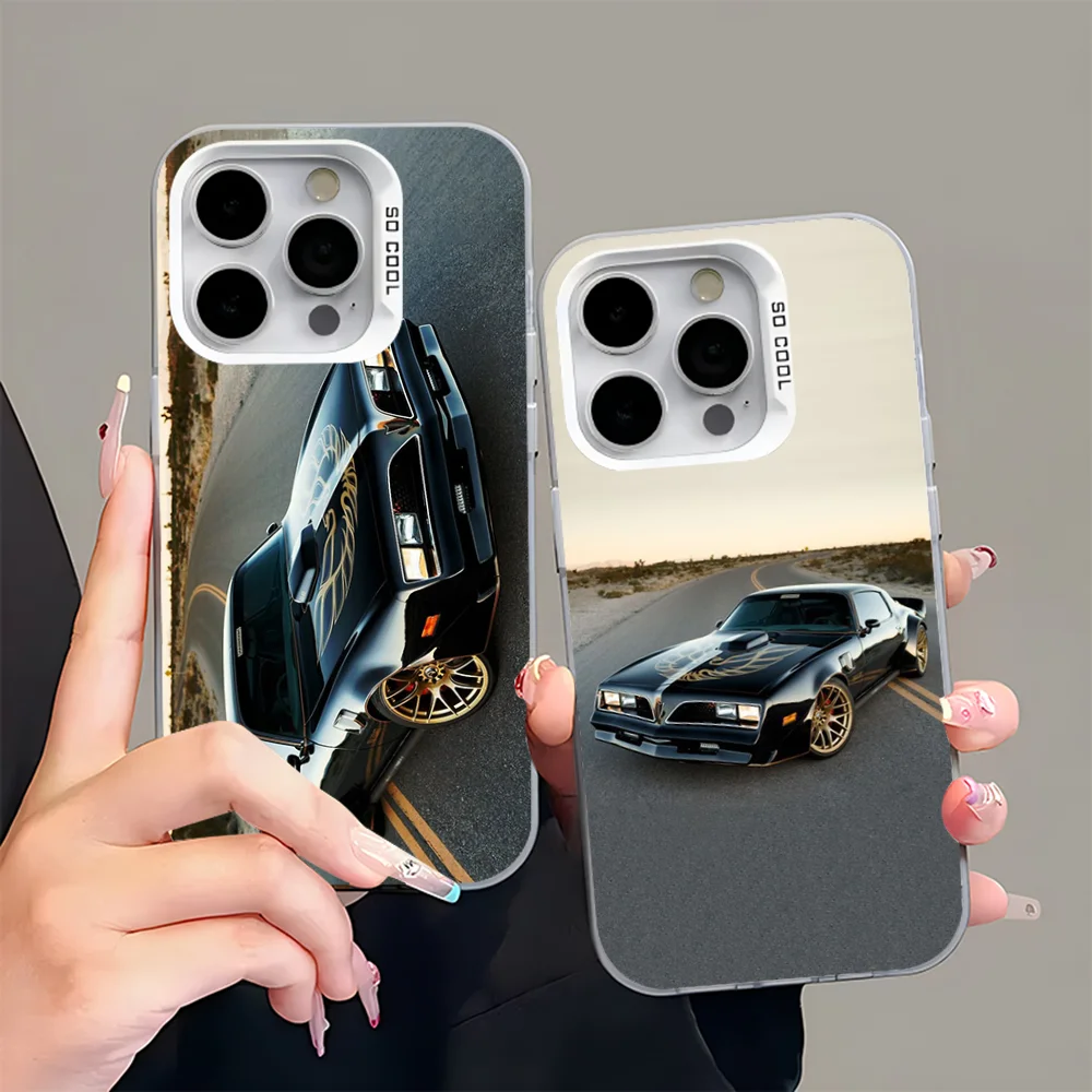 

P-Pontiac F-Firebird trans am 1977 Phone Case For iPhone 16,15,14,13,12,11,Pro,Max,Plus,Mini,XS,SE Anti Fall Gray Silver Matte