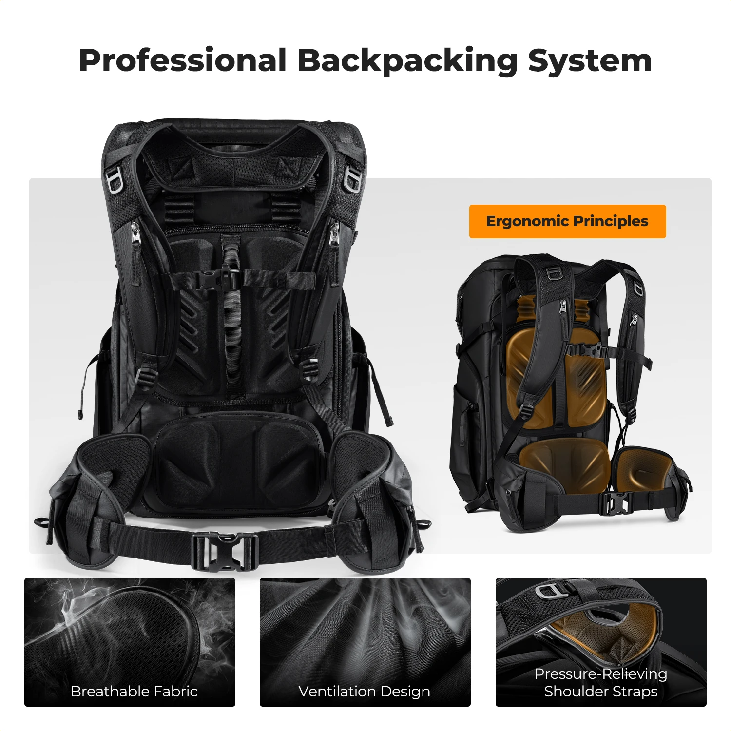 40l travel camera backpack K&F CONCEPT 40L/30L Large Capacity Travel Camera Backpack For Canon Sony  DSLR Photography Camera Bag Laptop Waterproof RainCover