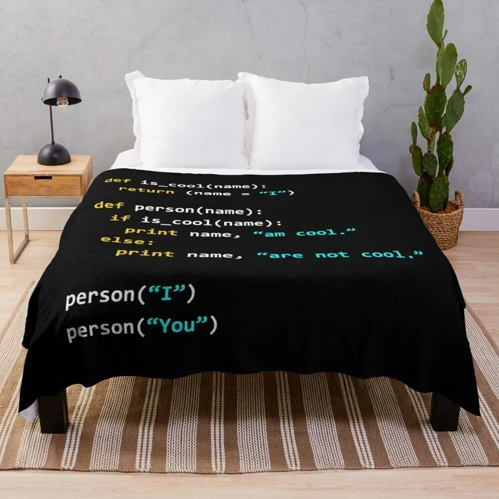 

Cool Python Developer Throw Blanket Cozy Napping Blanket Gift for Mom Dad
