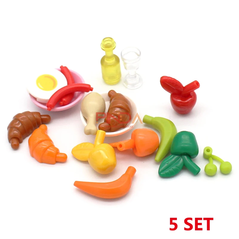 

Аксессуары для городского друга, строительные блоки для еды, детали для хлеба, гамбургер, пицца, картофель фри, торт, десерт, шоколадное печенье, MOC, сборный кирпич