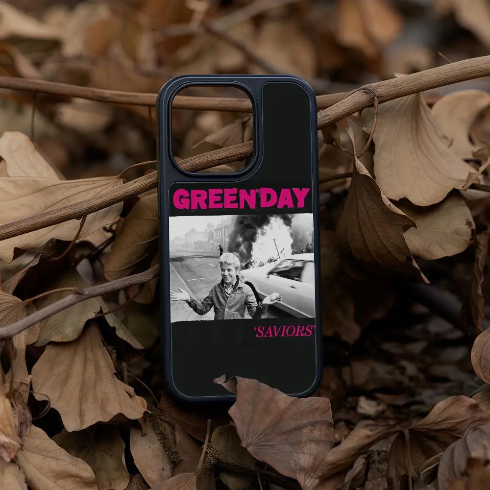 

G- Green Day saviors Phone Case For iPhone 17 16 15 14 13 12 Pro Max Plus Black Frame Acrylic Carbon Fiber Hard Shell