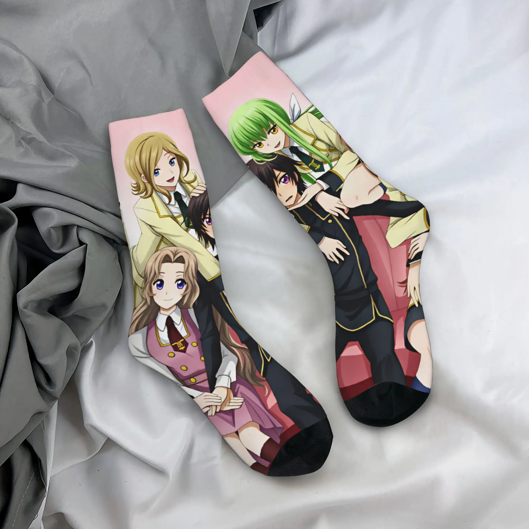 Code Geass Lelouch of the Rebellion Men Women Crew Socks Unisex Cute Anime Spring Summer Autumn Winter Dress Socks