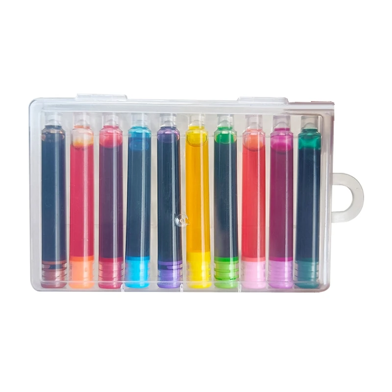 Набор из 10 сменных картриджей с чернилами. Диаметр отверстия 3,4 мм для с прозрачной коробкой. Сменный картридж для чернильной