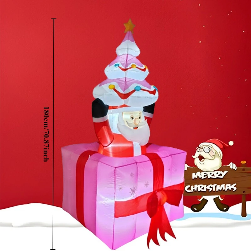 Inflatable Toy Gift Santa Christmas Inflatable Model Luminous Inflatable Model Christmas Atmosphere Decoration Model