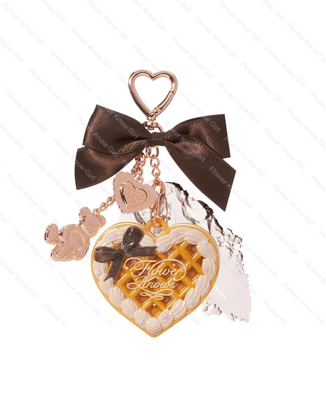 

Flower Knows Sweetie Bear Collection Mini Heart-Shaped Setting Powder Cake Pendant - Translucent Finishing Powder for Makeup