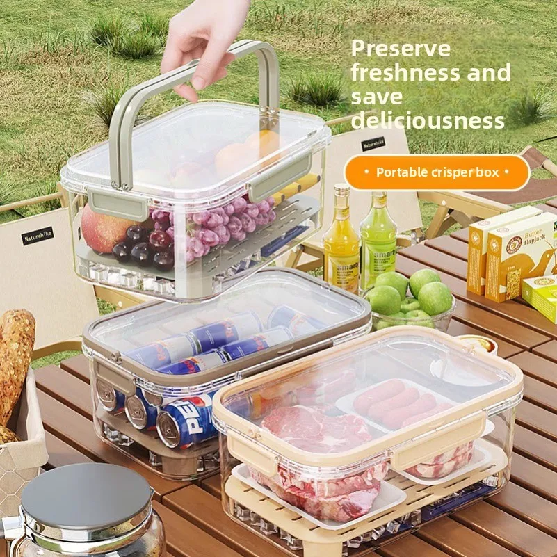 New portable crisper outdoor picnic spring outing fruit bento box refrigerator food sealed box