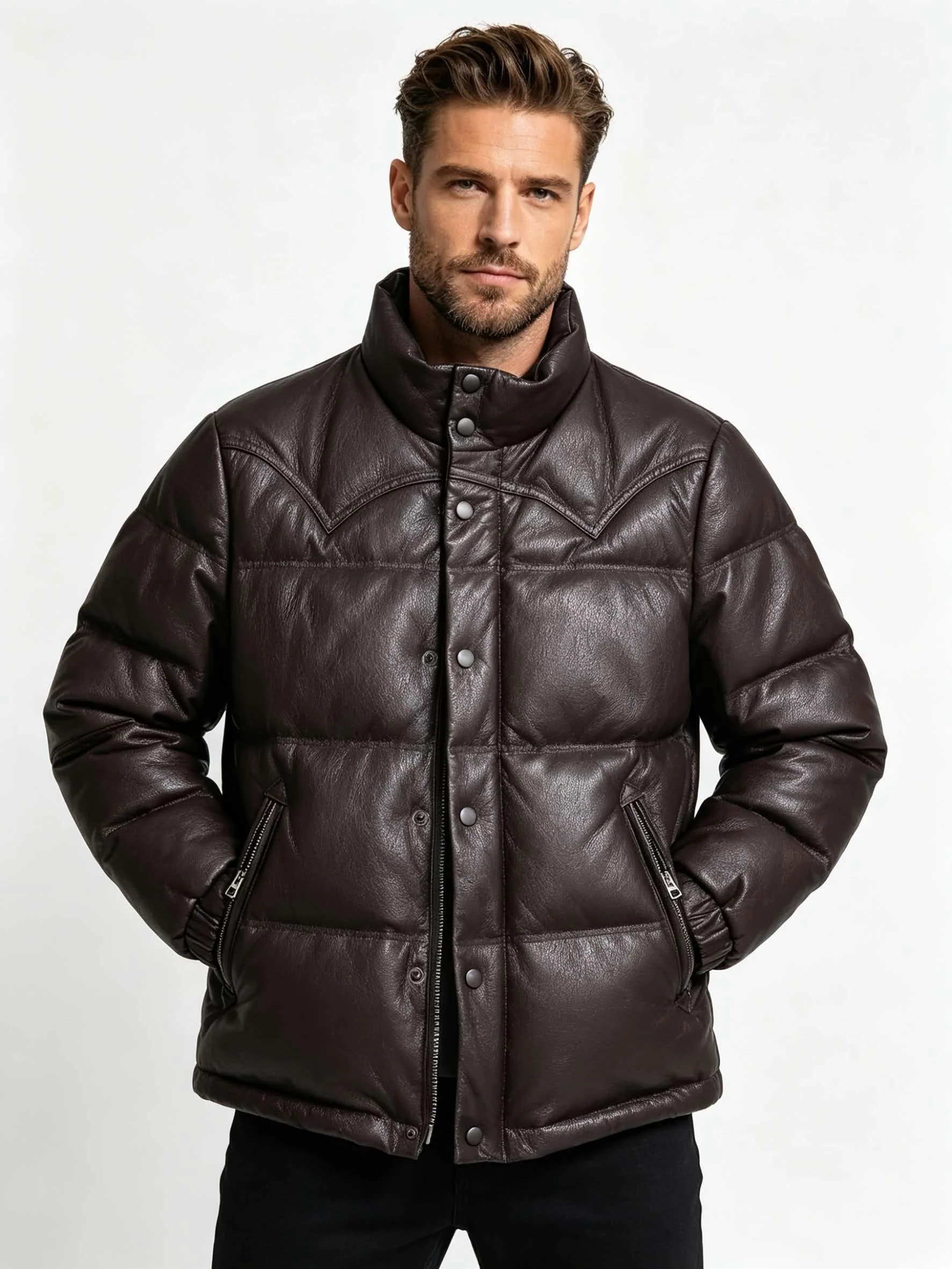 Black Winter Leather Jacket Men Retro Style Plus Size 5XL Genuine Natural Sheepskin Thick Warm Stand Collar Casual Down Coat