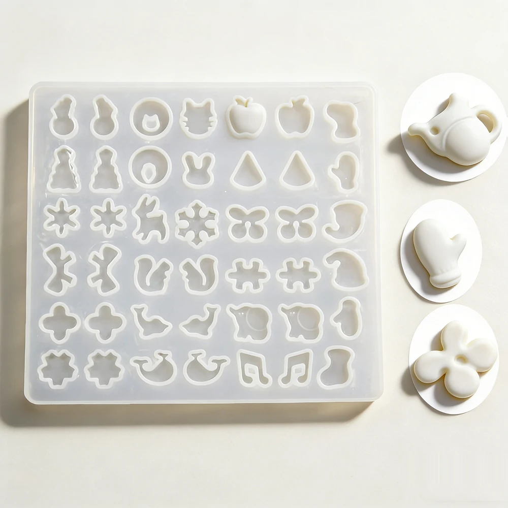 

Многоразовая силиконовая форма на 42 различных дизайна для изготовления ювелирных изделий, серег-гвоздиков, литья из УФ-смолы, принадлежности для рукоделия