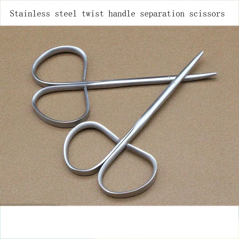 

Stainless steel twist handle serrated scissors Cosmetic plastic serrated scissors Fine double eyelid stitches small scissors