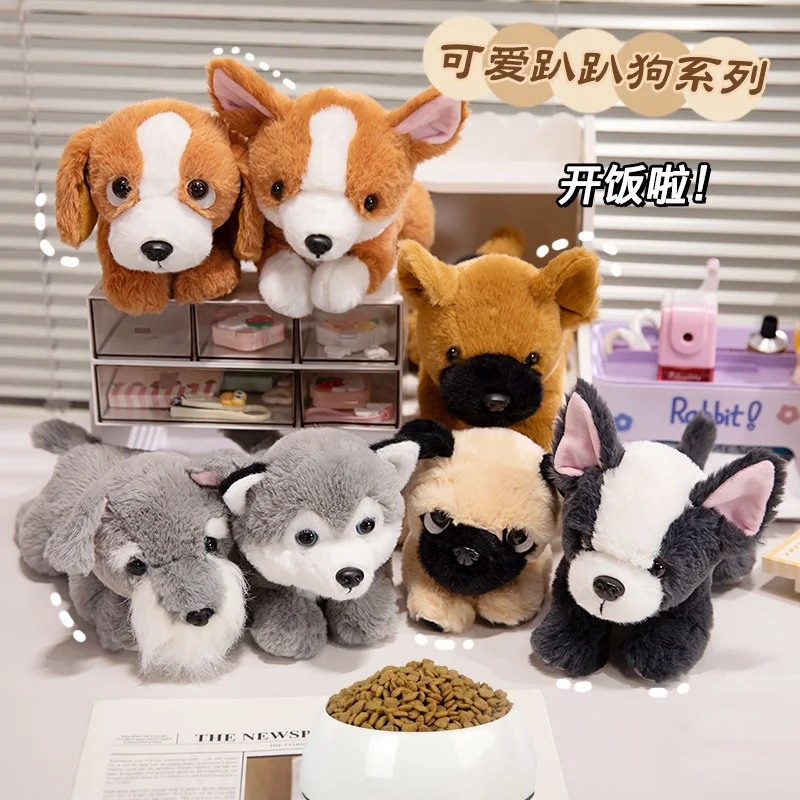 25 سنتيمتر Kawaii Schnauzer/هوسكي/بلدوج/القس الألماني/شاربي/كورجي/بيغل أفخم دمية على شكل حيوان دمى مهدئة للأطفال هدية عيد ميلاد