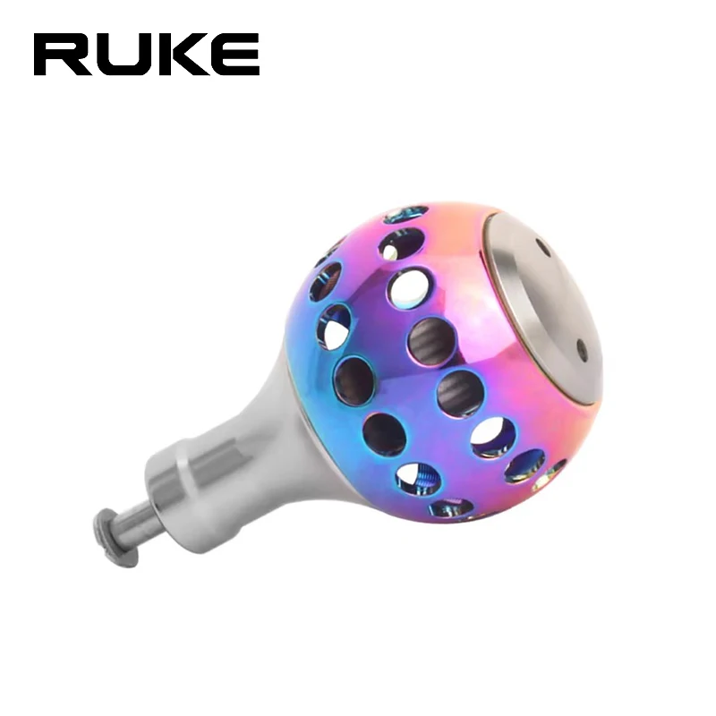 

RUKE New Design Machined Metal Rainbow Fishing Reel Handle Knobs Bait Casting Spinning Reels Fishing Tackle Accessory