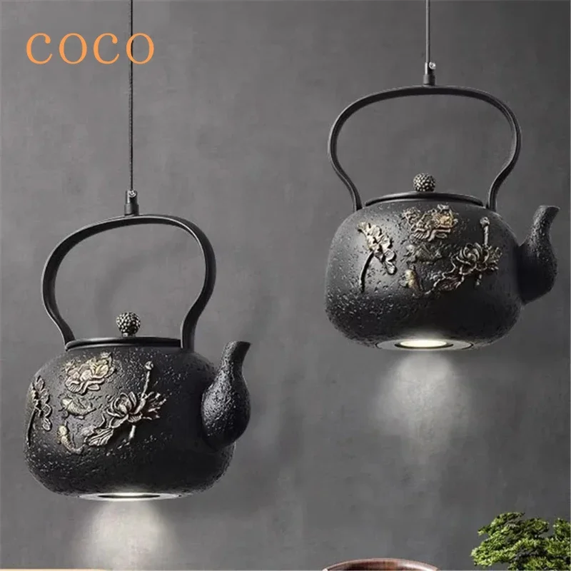 

Wabi Sabi Retro Wind Belt Spotlight Teapot Pendant Used for Transforming Tea Ceremony Aesthetics Tea Room Decoration Pendant