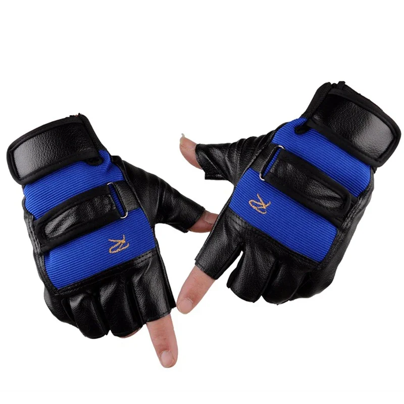 Leather Fitness Sports Weightlifting Weight Lifting Men Gym Gloves mitts Thicken Half Finger Summer Glove Durable