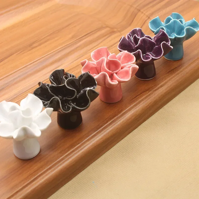 Modern Simple Ceramic Handles Garden Closet Cabinet Drawer Shoe Cabinet Door Comb Single Hole Furniture Accessories