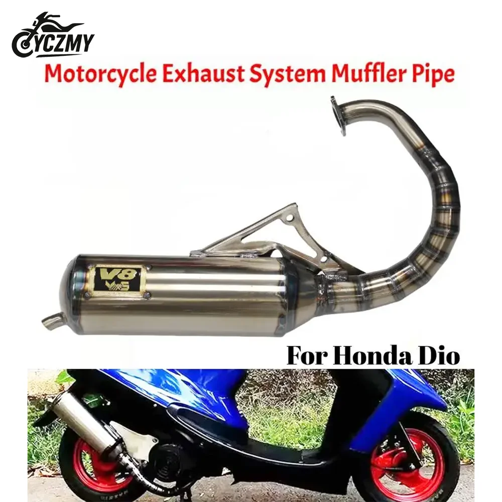 28mm Exhaust Pipe Muffler Kit Fit Honda Dio 50 AF17 AF18 AF27 AF28 50-90cc Motorcycle Exhaust System
