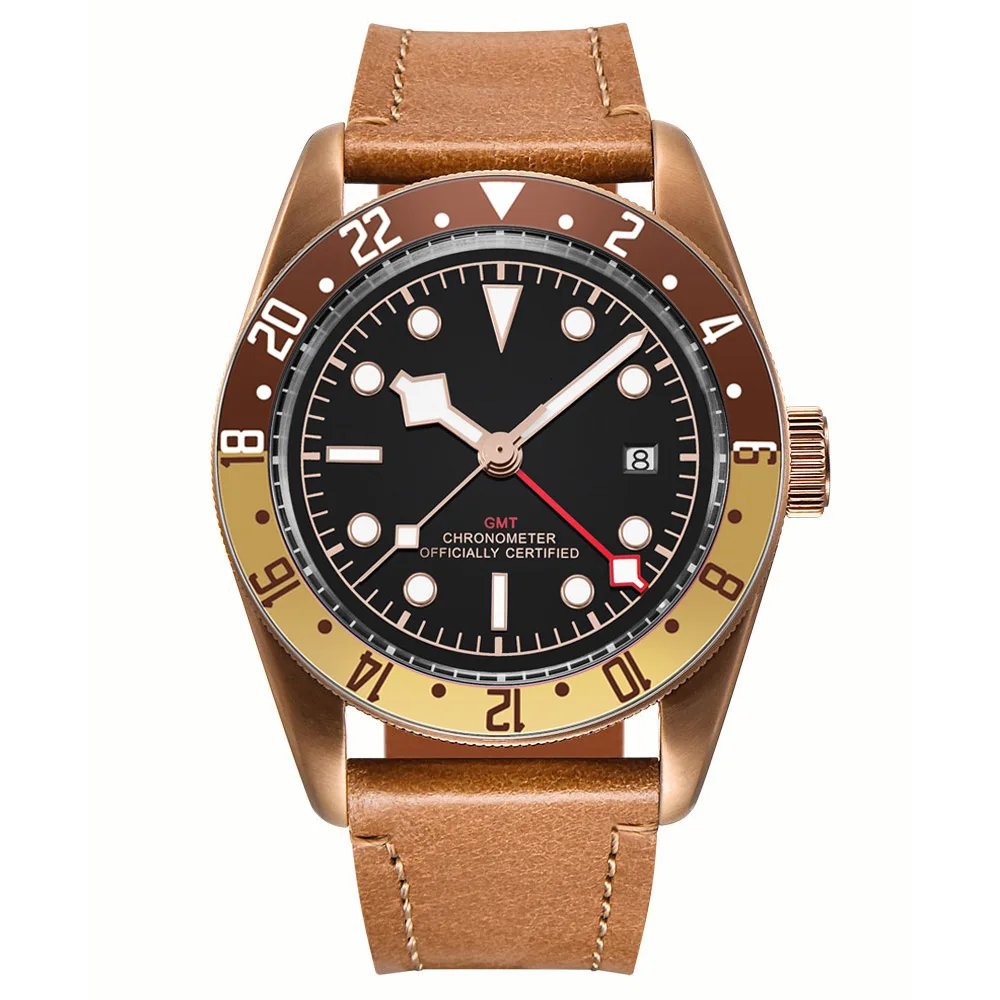 Corgeut NH34 Sport 20ATM   Watch PVD Coffee  Bronze Case Sapphire Glass Luminous Deployant Clasp Deepwaterproof