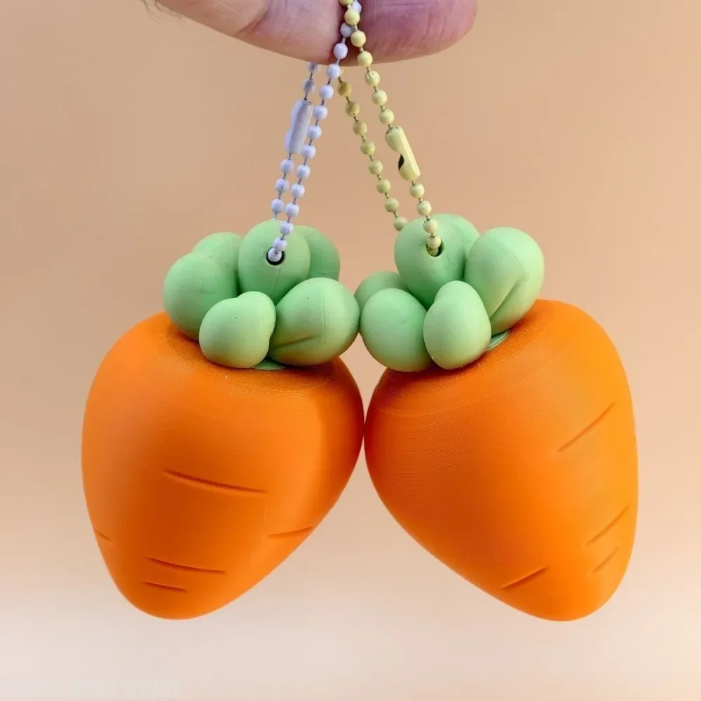 Internet Celebrity 3D Printed Carrot Vegetable Pendant Mini Storage Decor Ornament Cute Bag Keyring