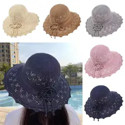 Spring Summer Foldable Sunshade Hat Lady Girls Fisherman Hat Buckets Hat Sunscreen Cap Outdoor Beach Adjustable Cap Women Hat