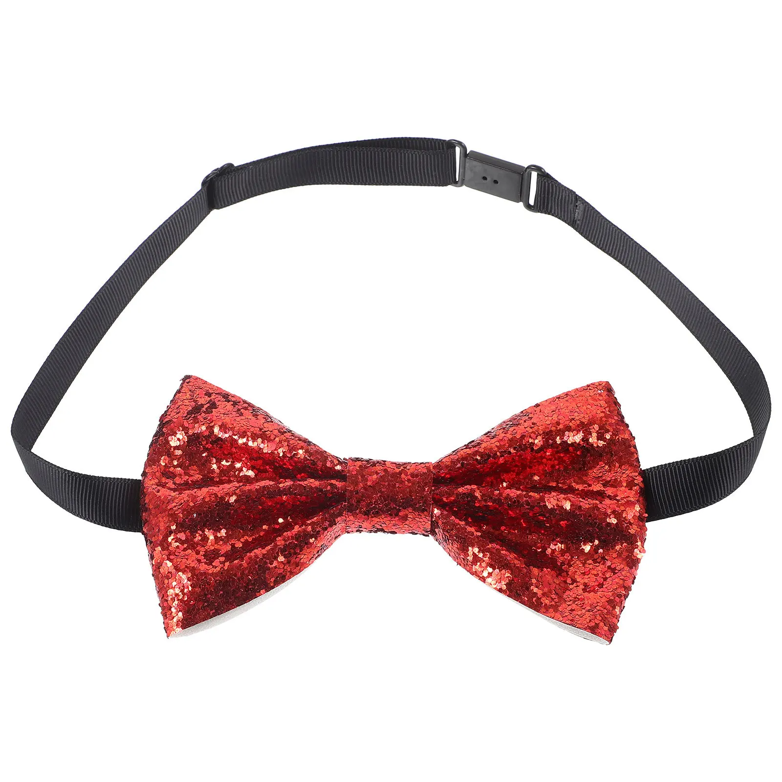 

Glitter Bow Tie for Men Pre-Tied Adjustable Fabric Adult Neckwear Ideal for Wedding Groom Banquet Party Performance
