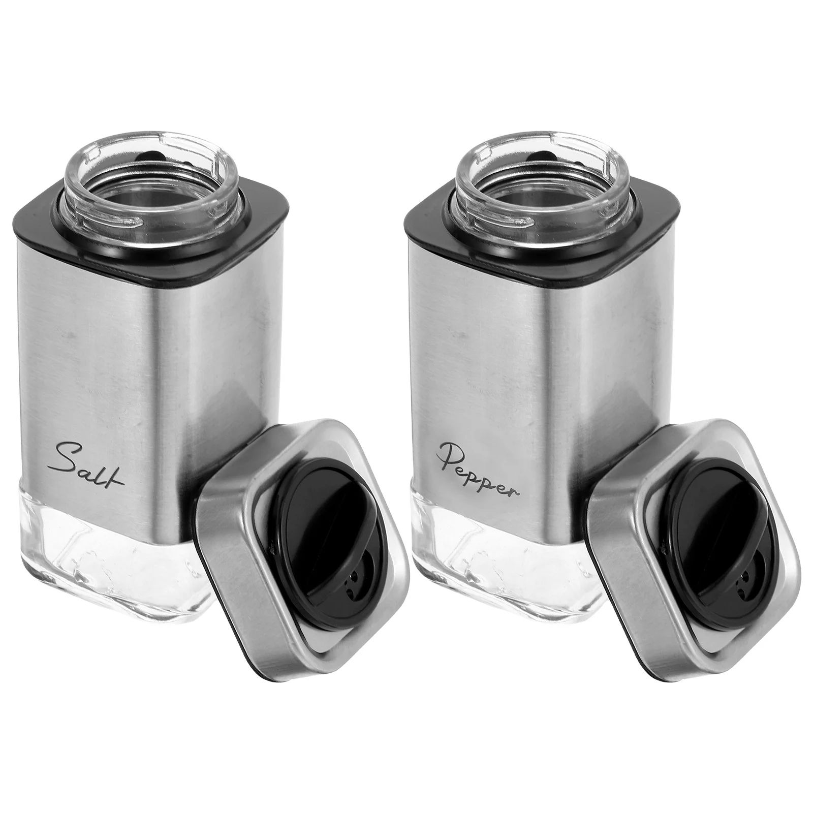 

2 pcs Glass Seasoning Bottles Spice Containers Salt Pepper Powder Jars Kitchen Gadgets Storage Solutions Airtight Herb Shaker