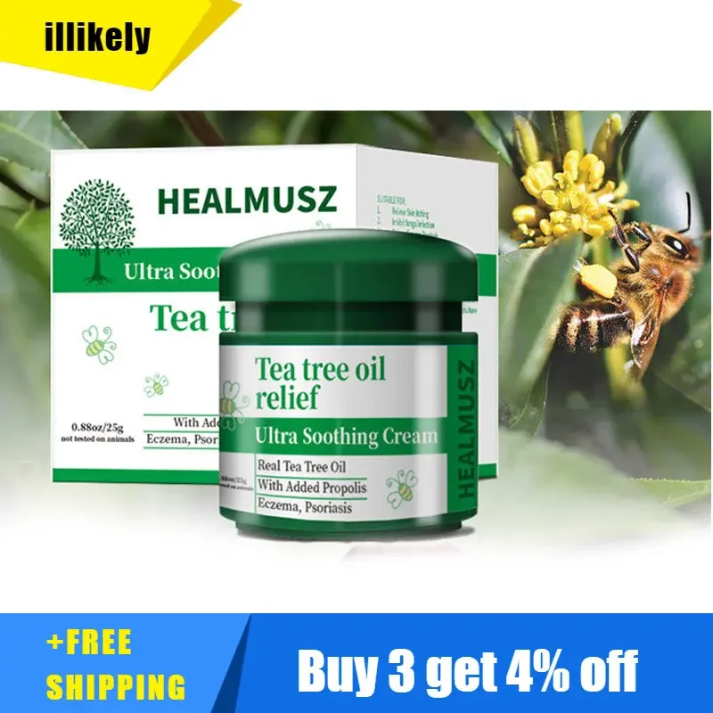 

Psoriasis Cream Add Tea Tree Oil For Dermatitis And Eczema Herbal Medicine Ointment Anti-Itch Antibacterial Eczematoid Skin Care