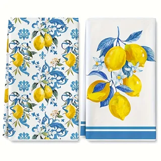 2-Pack Lemon Kitchen Towels, Dish Towels, Hand Towels, Kitchen Decorative Towels, Neighbor Gifts, Sweet Housewarming Gifts for Friends, Mom Gifts, Friend Birthday Gifts