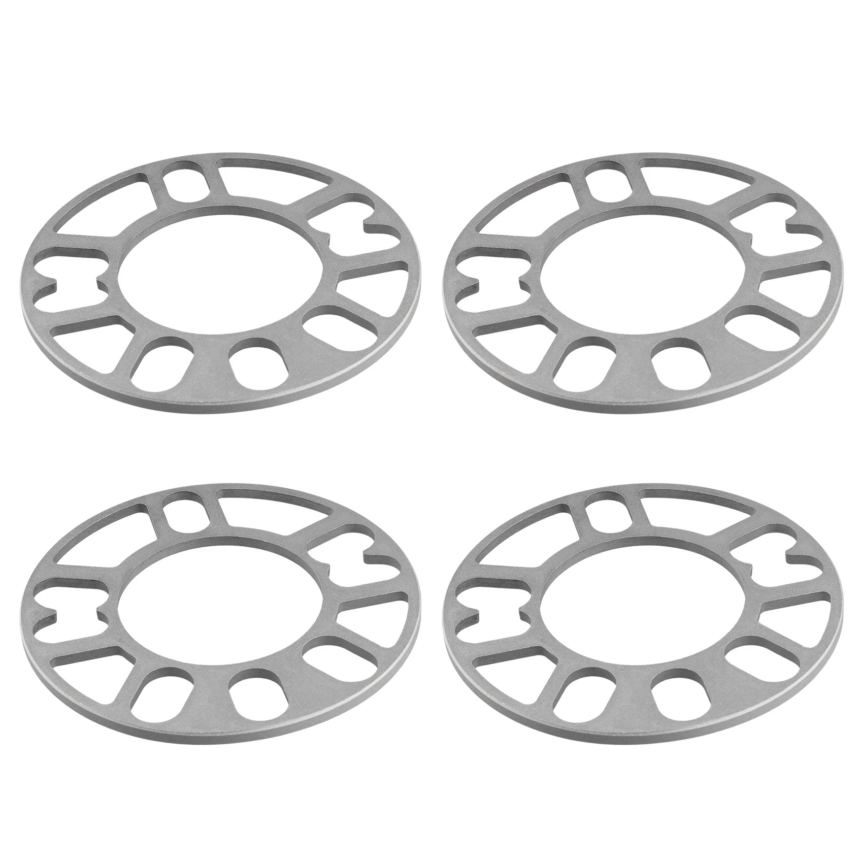 4Pcs Aluminum Wheel Spacers Shims Plate Auto Wheel Spacers 5mm Stud for 4X100 4X114.3 5X100 5X108 5X114.3 5X120