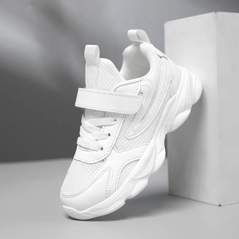 

Детские повседневные кроссовки, новая сетчатая ткань, дышащая однотонная спортивная обувь для мальчиков и девочек на открытом воздухе, противоскользящая спортивная обувь для отдыха