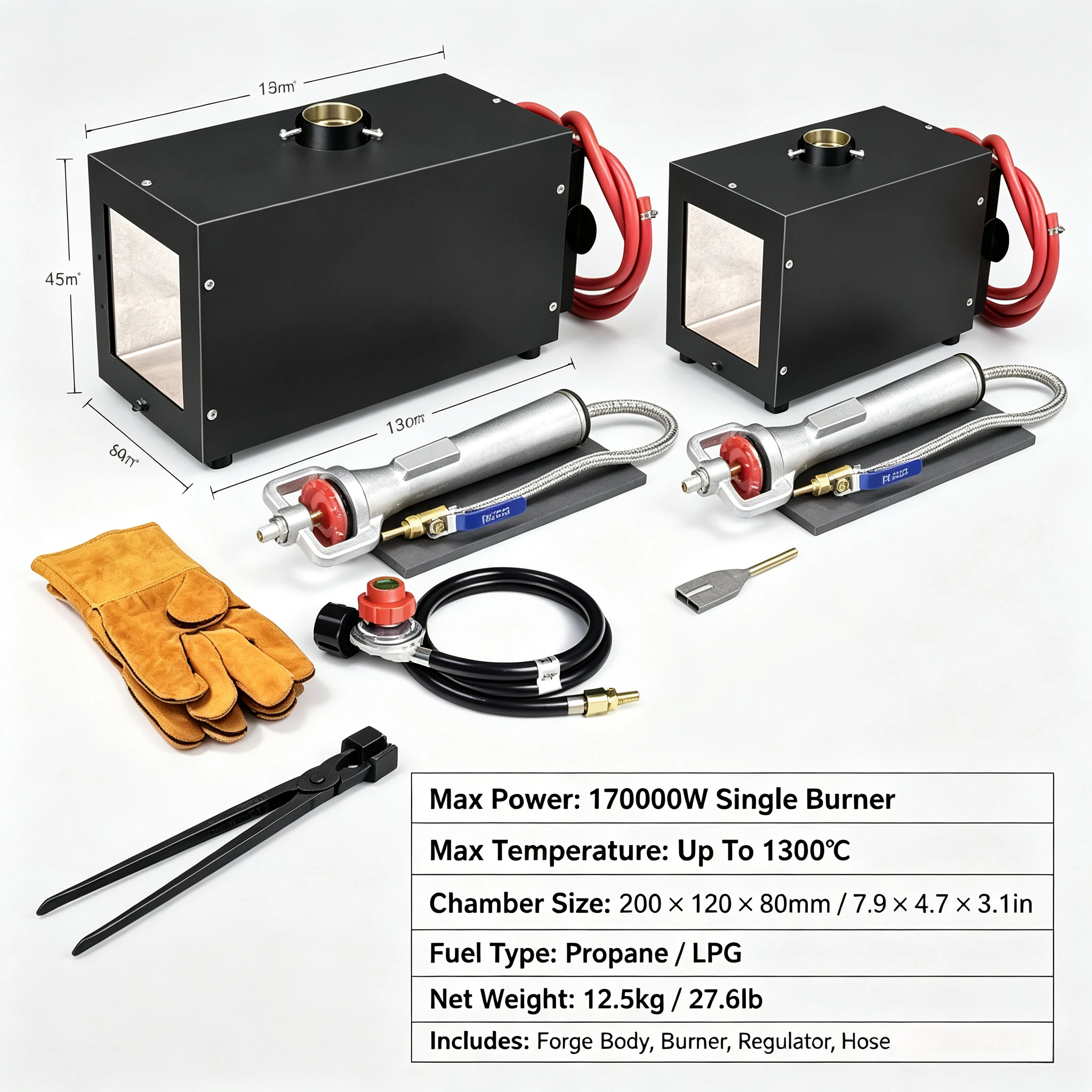 Upgraded Square Mini Iron Forging Furnace Metal Melting Equipment For Quenching Annealing Various Metal Heat Treatment