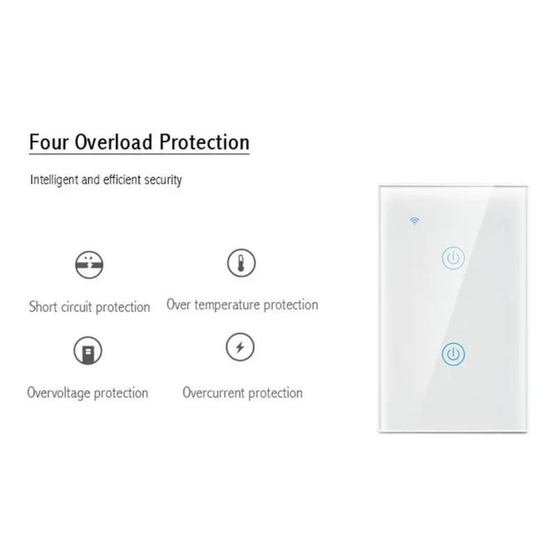 Smart Touch Switch App Remote Control Voice Control Us Standard Wifi Switch Timing/countdown Function 50/60hz Ac100-240v