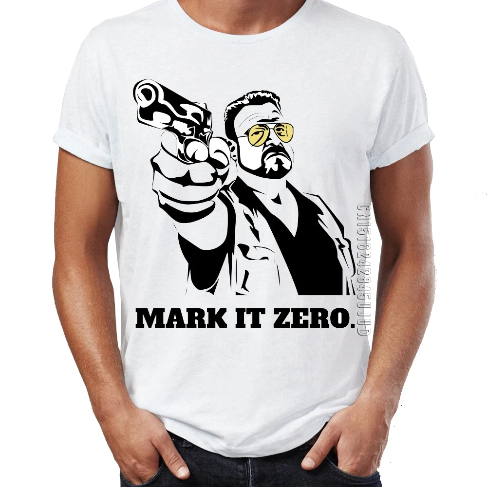 Men\'s T Shirt The Big Lebowski Walter Mark It Zero Funny Quote Artsy Artwork T-shirts Homme Graphic Tops & Tees O-Neck Camiseta