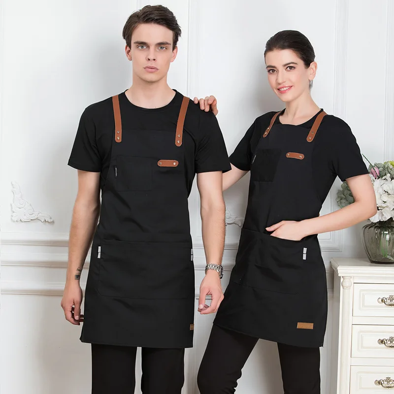 Romanzo Dingheng ristorante Catering supermercato Manicure tè al latte Hot Pot ristorante cameriere abbigliamento da lavoro grembiule Logo personalizzato