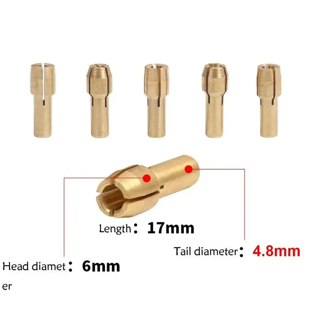 10Pcs Durable 4.8mm Shank Mini Drill Chucks Brass 0.5mm-3.2mm Metal Drill Chucks Collet Power Rotary Tool For Dremel